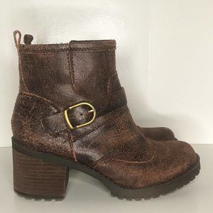 Lucky Brand 'Ninnah' Distressed Leather Ankle Boot